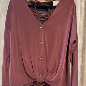Daytrip Mauve Button-Down Top